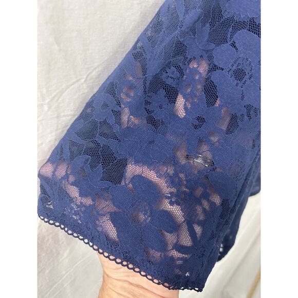 Victoria's‎ Secret Blue Lace Slip Dress Babydoll Negligee Chemise Sheer Size L - Picture 2 of 11